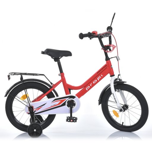 Велосипед дитячий PROF1 16д. MB 16031-1 (1шт) NEO,SKD75,червоно-білий,дзвін.,ліхтар,багажник,дод.кол