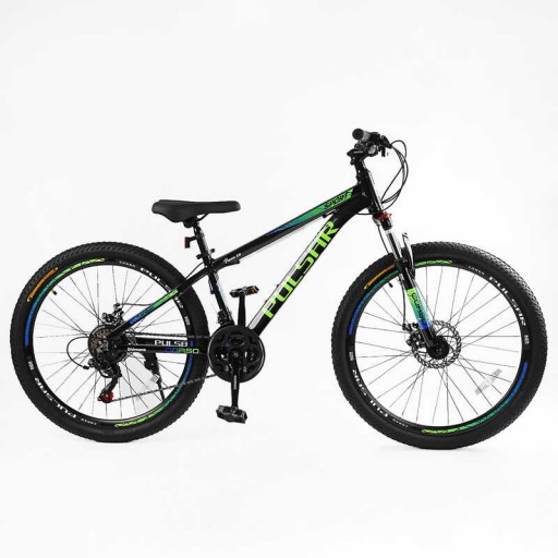 Велосипед Спортивний Corso «PULSAR» 26" дюймів рама алюмінієва 13’’, обладнання Shimano 21 швидкість, зібран на 75% /1/
