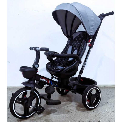 Велосипед BestTrike "Oscar" ПОВОРОТНЕ СИДІННЯ, КЕРМО СКЛАДАЄТЬСЯ, КОЛЕСА З ПРОГУМОВАНИМ PU, КОШИК, ТЕЛЕСКОПІЧНА РУЧКА /1/