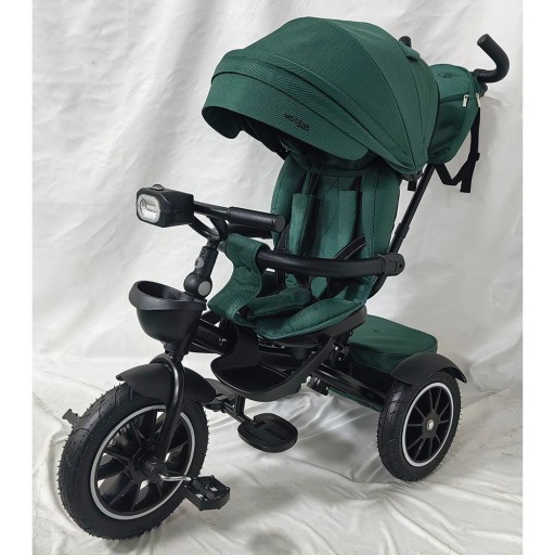 Велосипед ME 1193 MODENA Green (1шт) 3 кол.гума а.п.(12/10) поворот сид.,швидкоз'ємні кол.гальма,склад.кермо,світло,підшип.,сумка,зелений