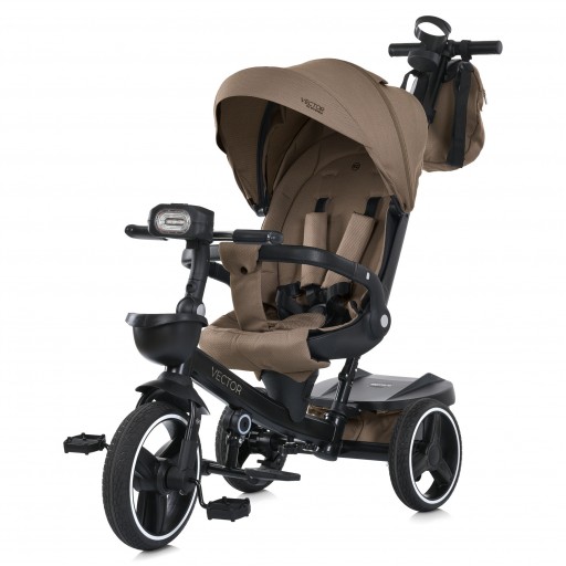 Велосипед ME 1162-1 VECTOR Beige Praline (1шт) 3 кол.PU (12/10) поворот сид.,швидкоз'ємні кол.гальма,склад.кермо,світло,підшип.,сумка,дощовик,бежевий