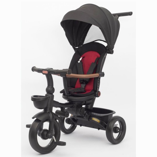 Велосипед MT 1038 Black (1шт) 3 колеса EVA, поворотн, складний, батьківська ручка, багажник,корзина, чорний